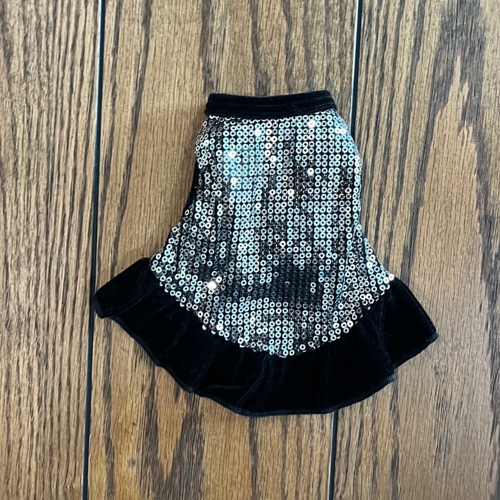 I See Spot velvet dress with silver sparkly top🎉